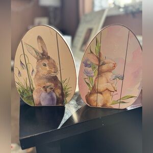 NWT Charming Rabbit Table Decor Set - Cream and Pink